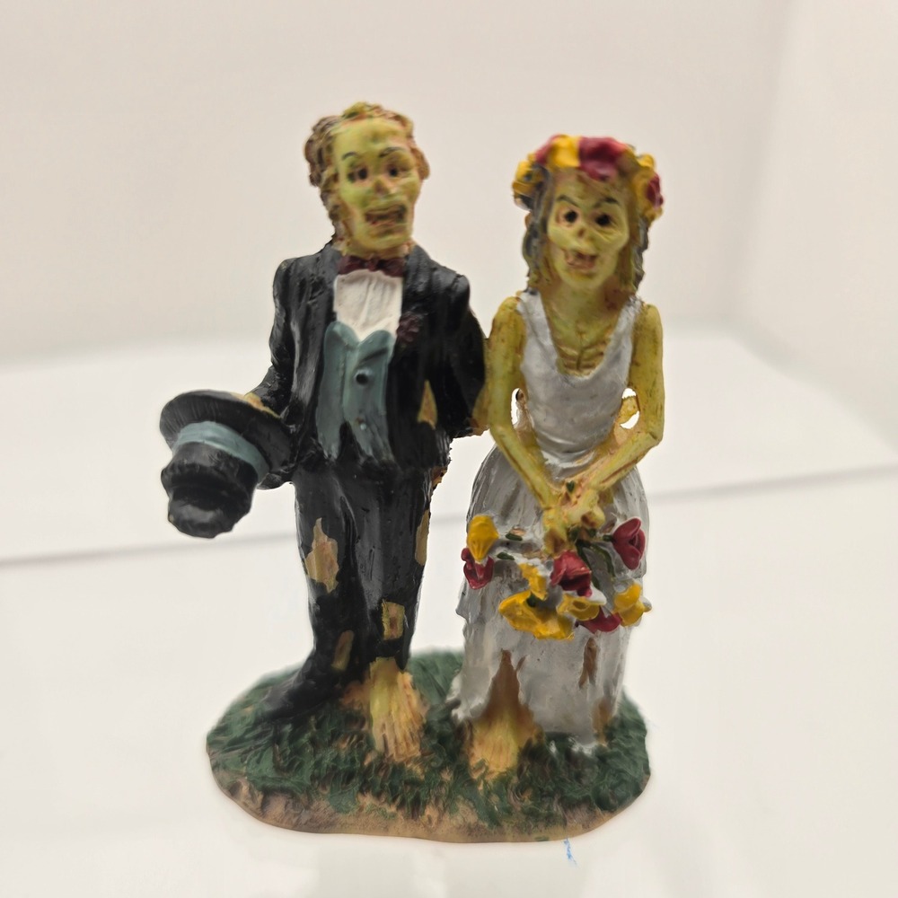 Lemax Spooky Town Zombie Bride & Groom Resin Halloween Vtg 2.5" Retired 2007